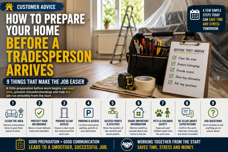 How to Prepare Your Home Before a Tradesperson Arrives: 9 Things That Make the Job Easier