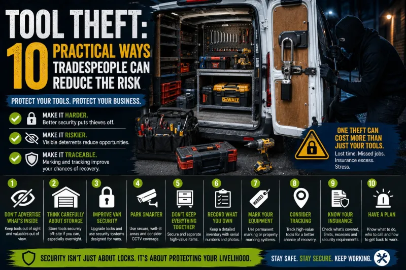 Tool Theft: 10 Practical Ways Tradespeople Can Reduce the Risk of Losing Their Tools