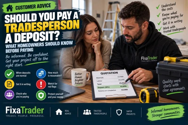 Should You Pay a Tradesperson a Deposit? What Homeowners Should Know Before Paying