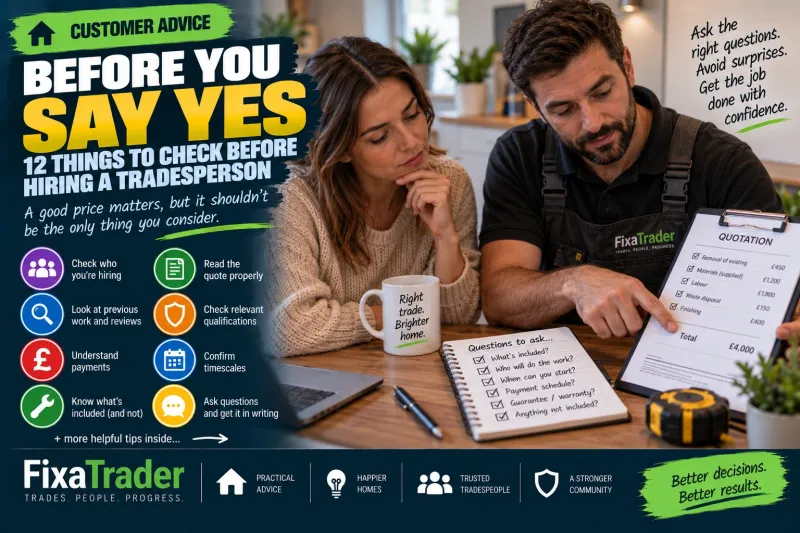 Before You Say Yes: 12 Things to Check Before Hiring a Tradesperson
