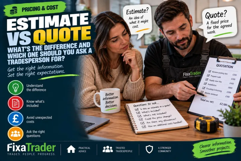 Estimate vs Quote: What’s the Difference and Which One Should You Ask a Tradesperson For?