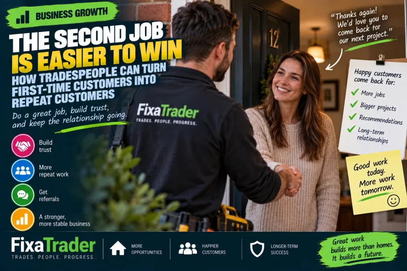 The Second Job Is Easier to Win: How Tradespeople Can Turn First-Time Customers Into Repeat Customers