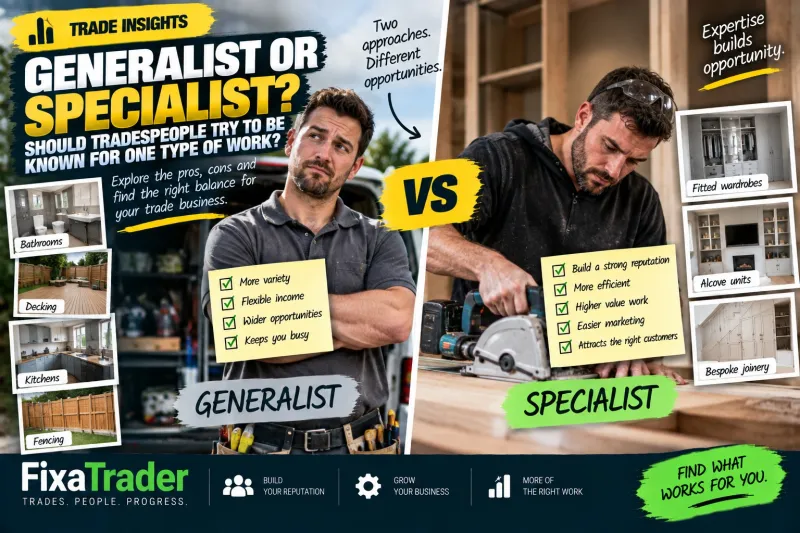 Generalist or Specialist? Should Tradespeople Try to Be Known for One Type of Work?