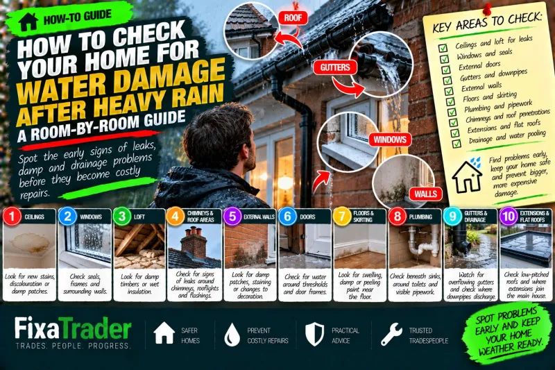 How to Check Your Home for Water Damage After Heavy Rain: A Room-by-Room Guide