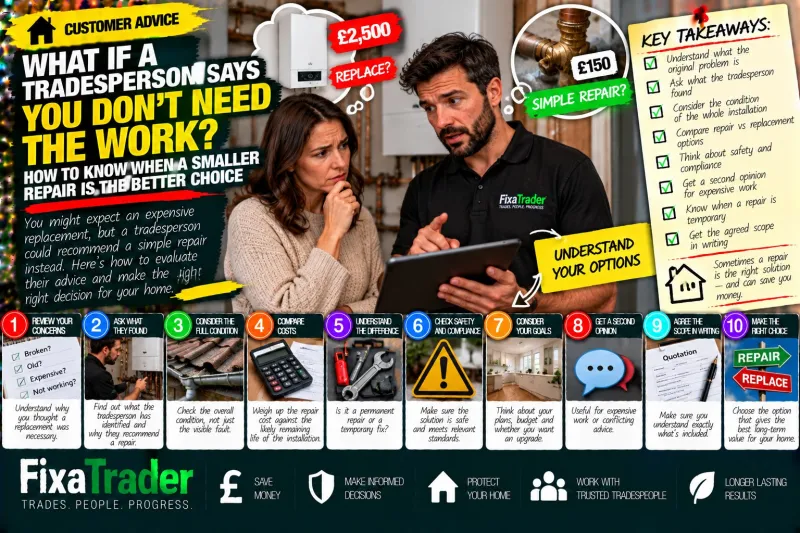 What If a Tradesperson Says You Don't Need the Work? How to Know When a Smaller Repair Is the Better Choice