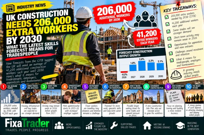 UK Construction Needs 206,000 Extra Workers by 2030: What the Latest Skills Forecast Means for Tradespeople