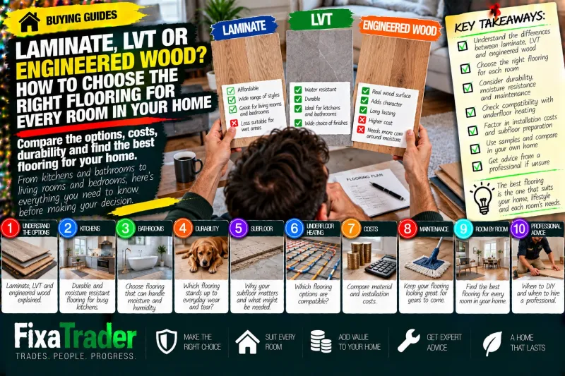 Laminate, LVT or Engineered Wood? How to Choose the Right Flooring for Every Room in Your Home