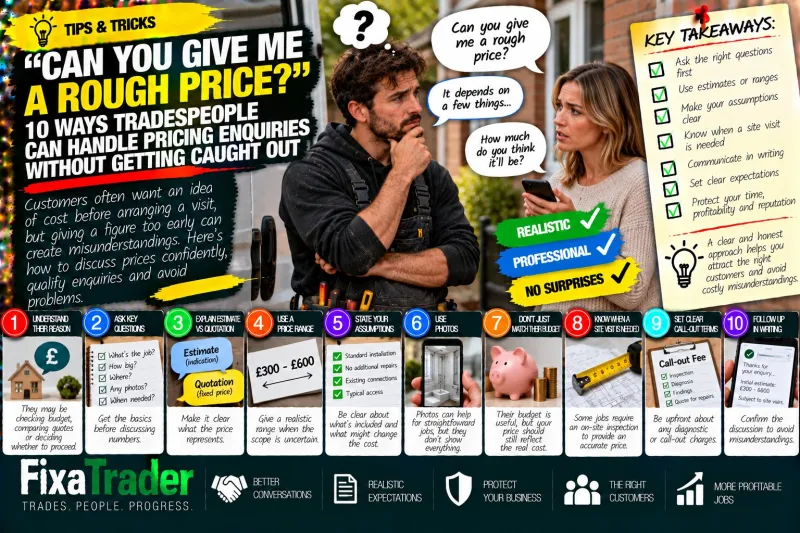 "Can You Give Me a Rough Price?" 10 Ways Tradespeople Can Handle Pricing Enquiries Without Getting Caught Out