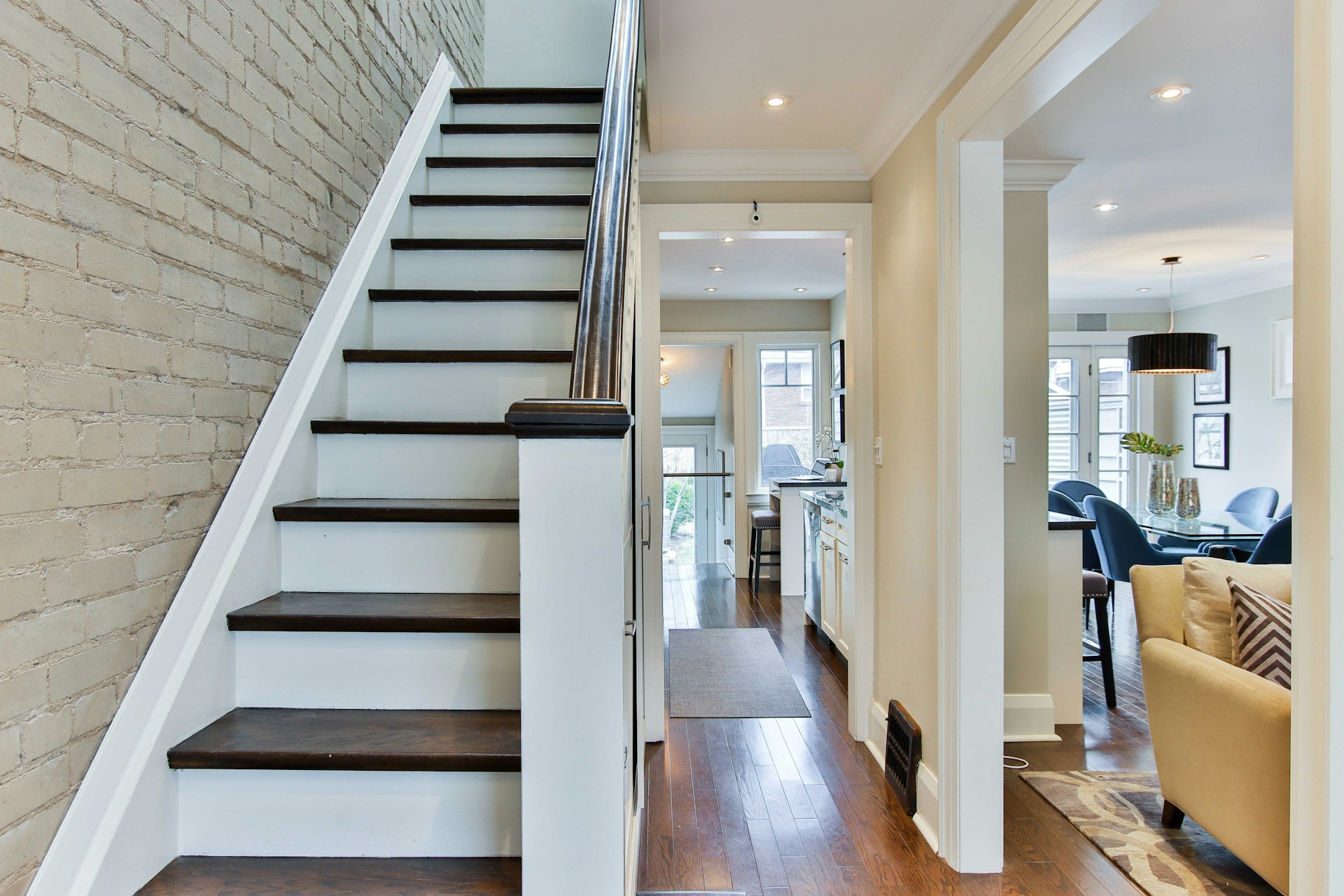 Close up image of a new staircase installation