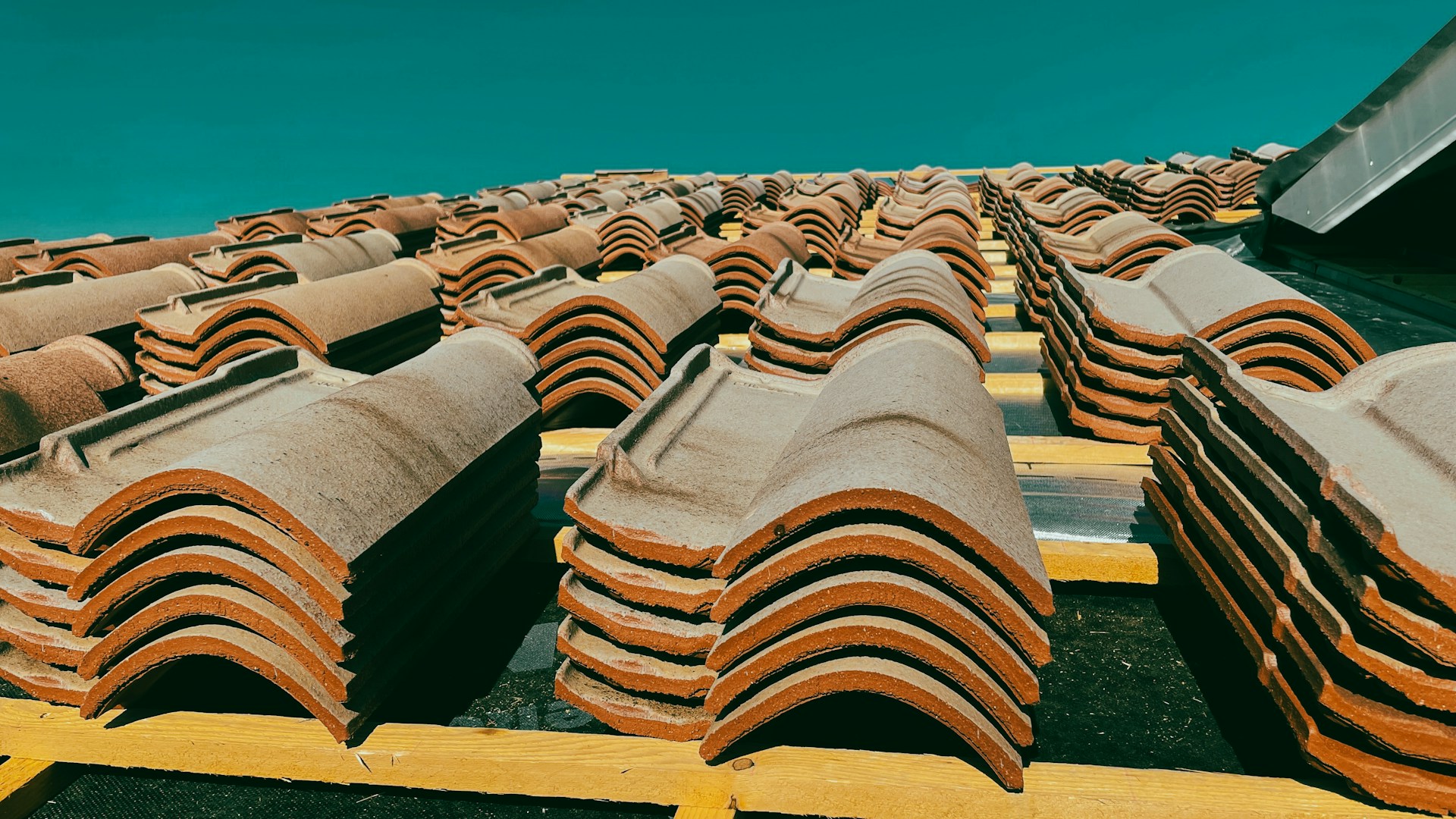 Close up image of roof tiles
