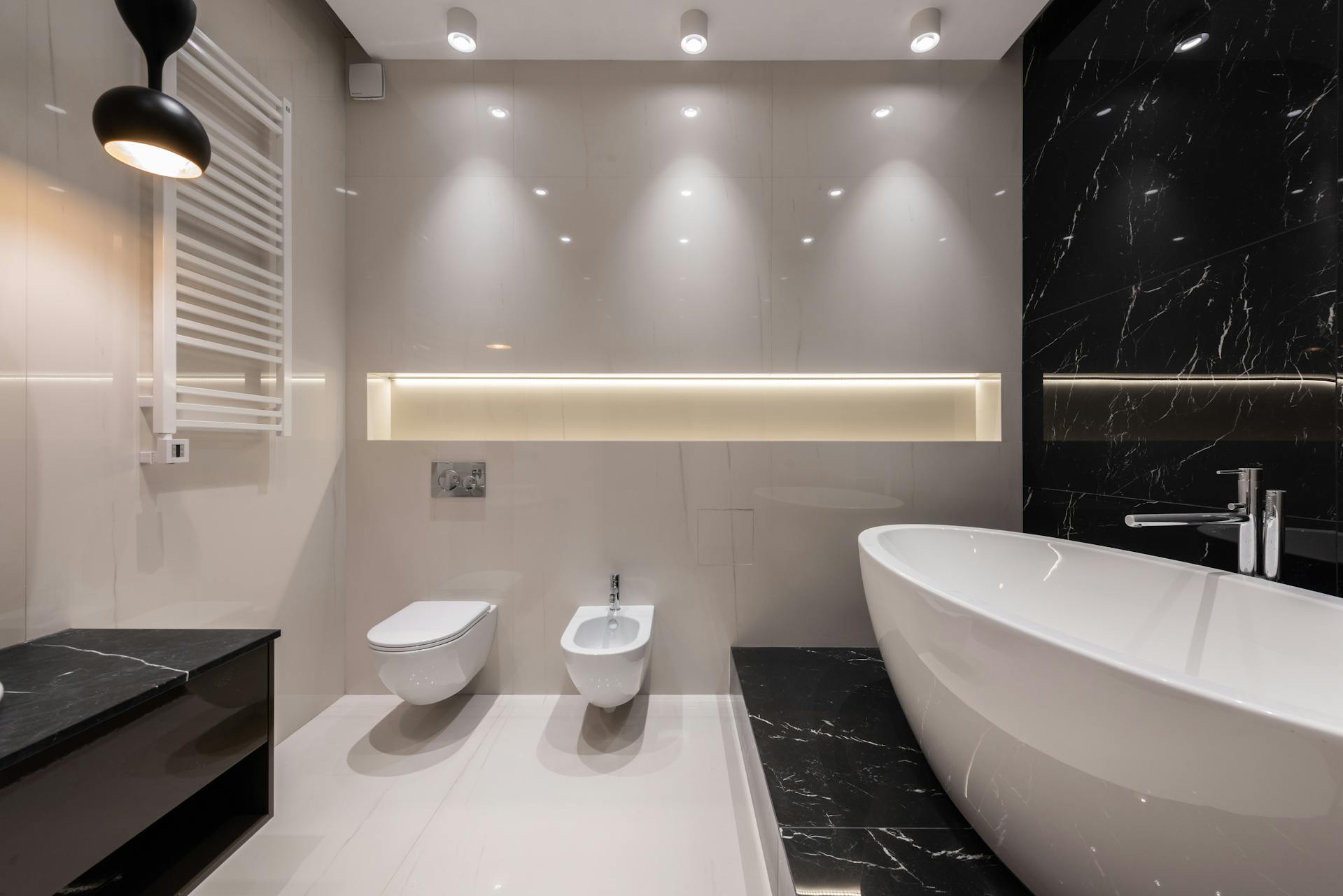 Close up image of an bathroom with a bidet installed